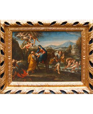 Stefano Pozzi (Roma, 1699 – 1768), attr., Riposo dalla fuga in Egitto