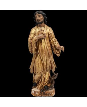 Saint Amable, legno di pioppo policromo, Francia, XVIII secolo