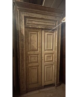 PTL697 - Porta laccata bianca con telaio, epoca '800, luce cm L 100 x H 196