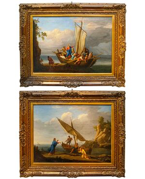 Adrien Manglard (Lione, 1695 – Roma, 1760), La vocazione dei Santi Pietro e Andrea – Cristo e i discepoli sul Lago di Tiberiade
