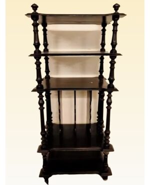 Etagere libreria francese del 1800 in legno ebanizzato porta musica