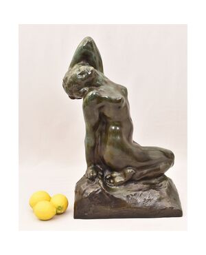 Antiche Sculture In Bronzo, Nudo Di Donna, Art Deco, Amedeo Gennarelli. (STB89)