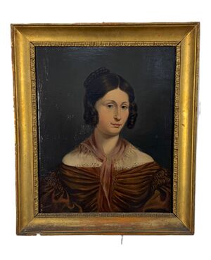 Anonimo del primo quarto del  XIX secolo,  "Ritratto di gentildonna"