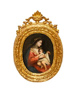 Scuola mantovana, XVIII secolo, Madonna che allatta il Bambino