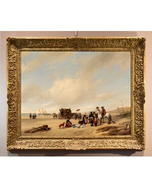 La spiaggia di Scheveningen, Hubertus van Hove (L’Aia, 1814 - Anversa, 1865)