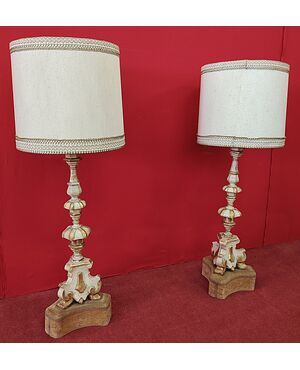 Coppia candelabri laccati