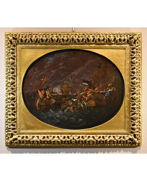 Battaglia navale notturna, Ilario Mercanti «lo Spolverini» (Parma, 1657 - 1734)