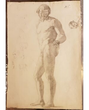 Disegno di epoca neoclassica raffigurante figura maschile