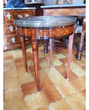 TAVOLINO ROTONDO STILE LUIGI XVI DA SALOTTO RESTAURATO  diametro 62xH76