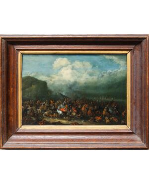 Karl Breydel, detto Il cavaliere di Anversa (Anversa, 1678-1733), Scena di battaglia tra cristiani e turchi 