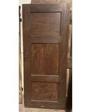 PTE150 - Antica porta semplice in legno, epoca '800, misure cm L 79 x H 190