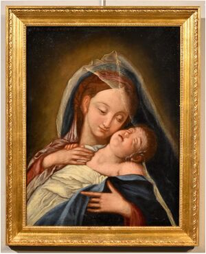 Madonna con il Bambino dormiente, Seguace di Giovan Battista Salvi detto "il Sassoferrato" (1609 - 1685)