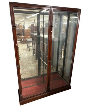 Vetrina Mobile Bacheca Inglese di fine 1800 In Legno di Mogano