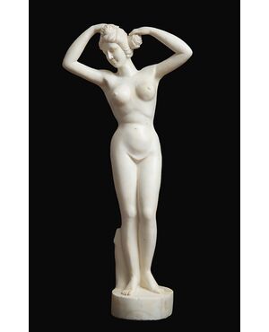 Scultura antica in marmo bianco statuario altezza 148cm. Roma XIX secolo.