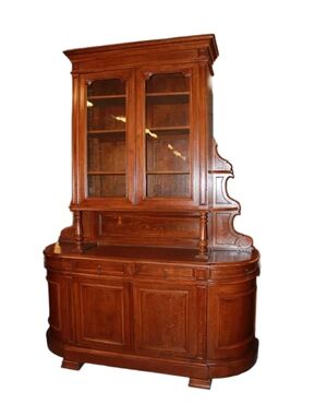 Grande credenza stile Luigi Filippo in legno di Rovere del 1800
