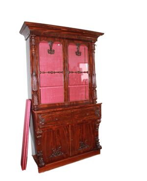 Vetrina Libreria BookCase Inglese Stile Regency di metà 1800 in mogano