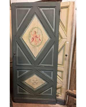 PTS808 - N. 2 porte in legno laccato, epoca '700, provenienza Genova, misure cm L 106 x H 228