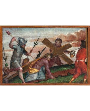 Pittore italiano (XVI sec.) - Salita al Calvario.