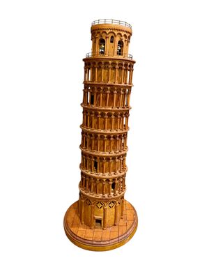 Grand Tour –  Modellino della Torre di Pisa in legno – XIX secolo.