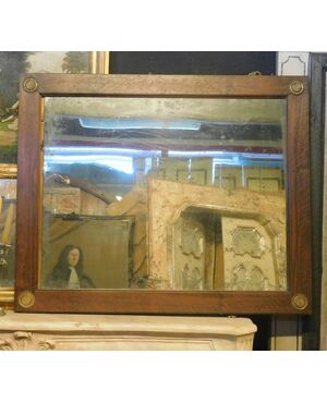 specc265 - walnut mirror, first half of the 19th century, cm l 110 xh 90     