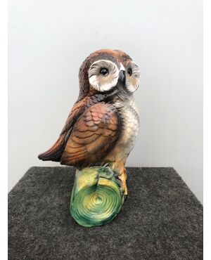 Earthenware owl signed Capodimonte.     