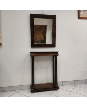 Consolle con specchiera in palissandro stile Impero 