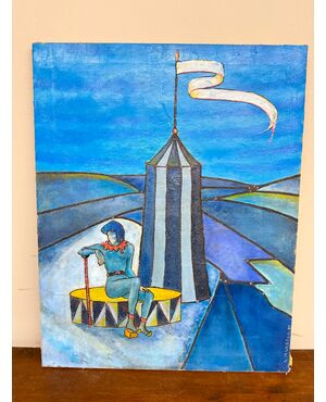 Dipinto a smalti policromi, arte moderna e contemporanea, 76x59 cm. Stato molto buono, XX sec.