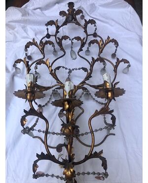Grande applique in metallo dorato cm. 95 x 60