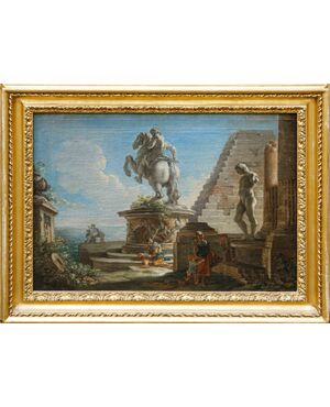 Andrea Locatelli ( Roma, 1695 – 1741), Capriccio architettonico con rovine
