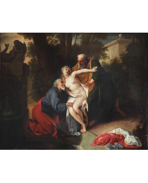 Scuola Francese; Susanna e i vecchioni, XVIII secolo, olio su tela