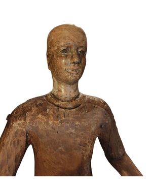 Raro manichino in legno policromo XVII secolo