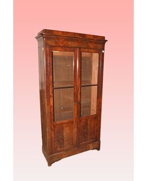 Vetrinetta libreria Direttorio in piuma di mogano del 1800
