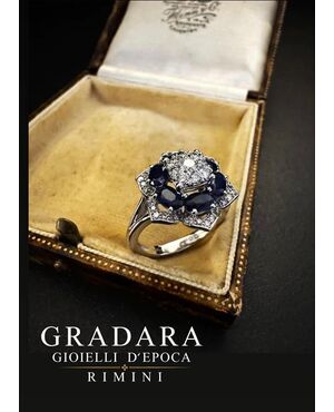 Anello  con  Zaffiri  e  Diamanti  