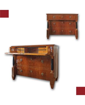 CASSETTONE CON SCRITTOIO A CALATOIA IMPERO FINE XVIII-INIZI XIX SECOLO