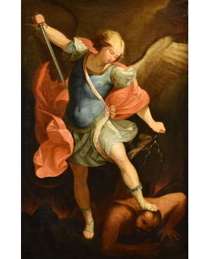 L’Arcangelo Michele, Guido Reni (Bologna 1575 - 1642) Bottega/Seguace di