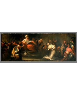 Ester e Assuero dipinto ad olio su tela  - Francesco Maria Raineri, detto lo Schivenoglia (Schivenoglia, Mantova 1676-1758)