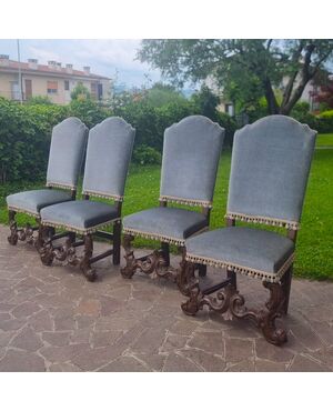 4 sedie barocche dell’800 da palazzo signorile 