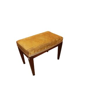 Pouf Francese del 1800 in Legno di noce