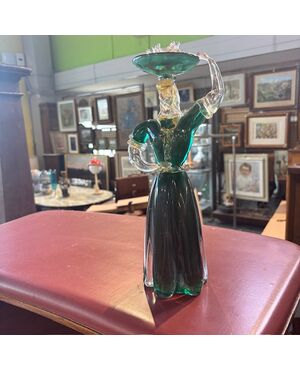 Figura di popolana in vetro Murano anni 40. Scultura fornace Salviati . H 34 strepitosa 