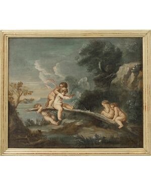 Claudio Francesco Beaumont, "Il gioco dell'altalena", olio su tela, cm.58x69