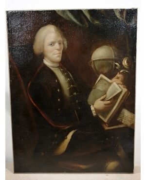 Portrait of a scholar in his laboratory - 18th century - Oil on canvas