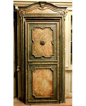 ptl522 - door in silver lacquer, 17th century, cm l 123 xh 260     