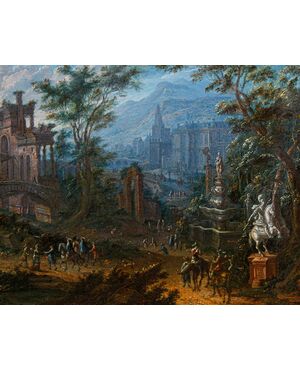 Jan Joseph Horemans il Vecchio (Anversa, 16 agosto 1682 – Anversa, 1759), Capriccio con figure