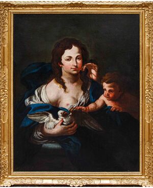 XVII Secolo, Scuola emiliana, Venere, Amore e colomba