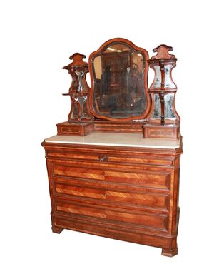 Cassettone Luigi Filippo con Specchiera XIX secolo