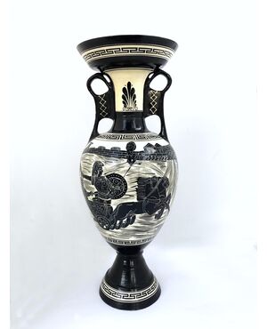 Vaso ceramica stile classico figure nere -1950