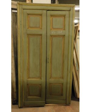 pte116 - n. 2 lacquered doors with frame, in poplar, &#39;800, meas. tot. l 118 xh 220     