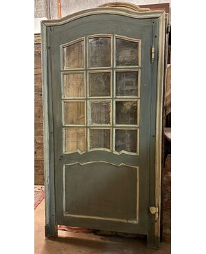 pti671 - lacquered glass door, with frame, maximum size cm l 110 xh 216     