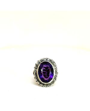 ANELLO IN ORO CON AMETISTA E DIAMANTI