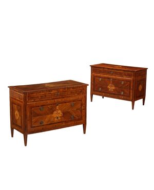 Pair of Neoclassical Chests of Drawers, Italy, Last Quarter of the 18th Century
